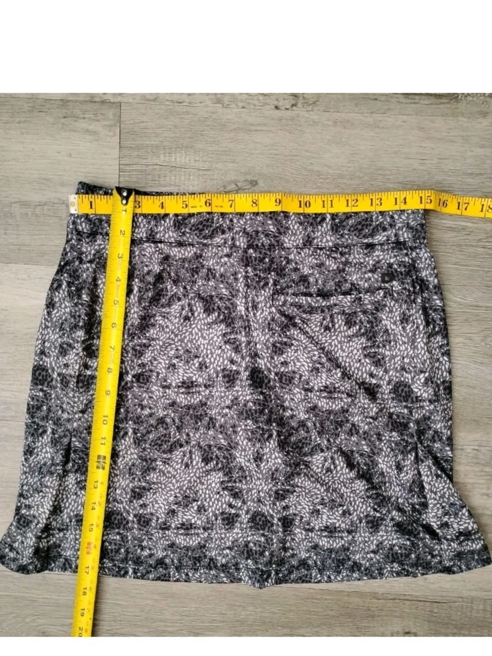 Dunning All Over Print Golf Skort Gray White Black Stretch Women's Size S